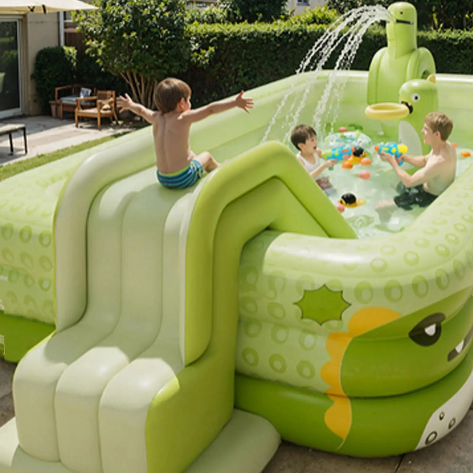 Tobogán de agua inflable, tobogán de piscina plegable, centro de juegos, toboganes de agua, toboganes inflables, toboganes de parque acuático antimate, juguete