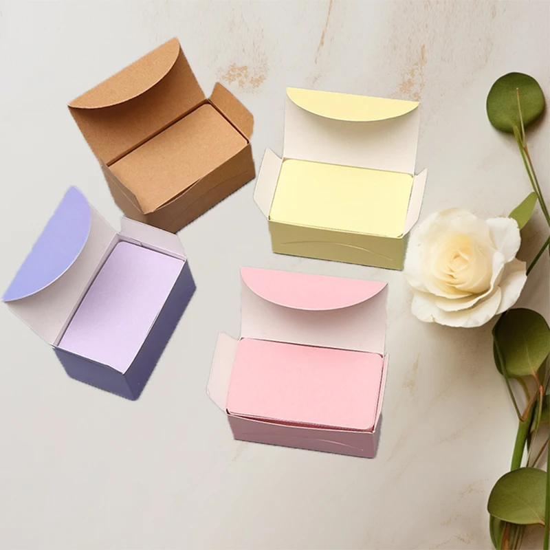 100PCS/Box Kraft Paper Card Color Blank Business Pads Message Thank You Cards Writing Paper Label Bookmark Student Learning Card