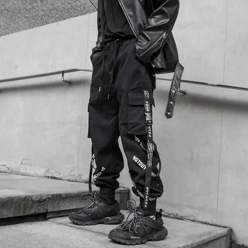 Techwear Cargo Pants Men Y2k Clothes Gothic Punk Harajuku Anime Streetwear Joggers Men\'s Pants Military Casual Harem Pants