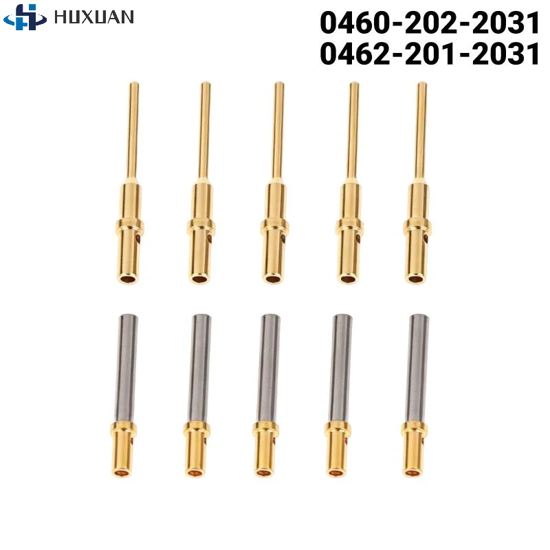 5/10Pcs 0460-202-2031 Gold Plated Stainless Steel Male/Female Pin 6-20AWG For Deutsch DT Series Crimp Solid Terminal