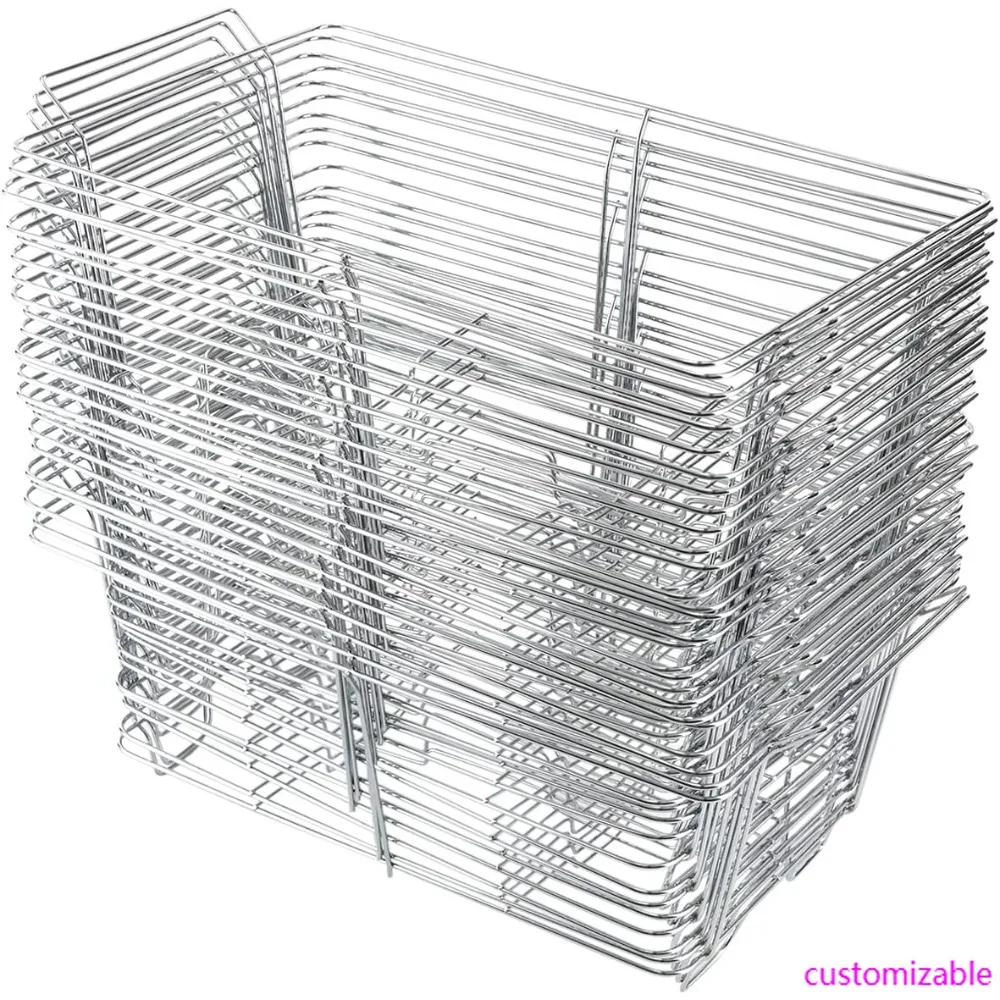 

Rectangular Buffet Rack Set with 24 Chafing Dishes, Chrome Wire Racks for Full-Size Dish Serving