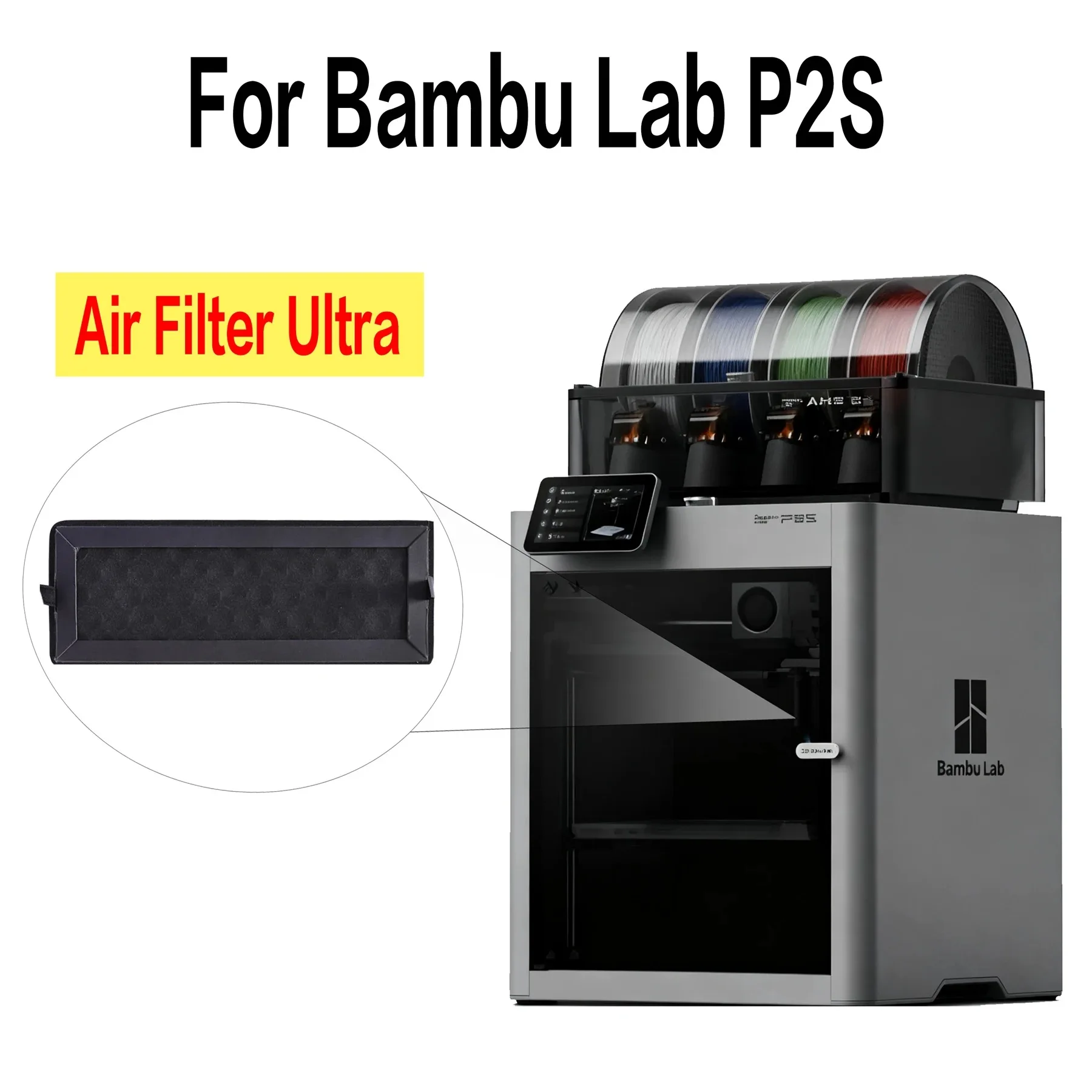 Bambu Lab P2S Activated Carbon Filter | 3D Printer Odor Control | VOC Reduction | 6-Pack Replacement