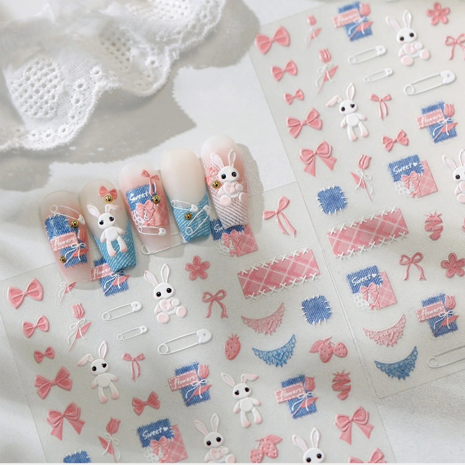 Nail Art Denim - Adesivos de Arte de Unhas 5D