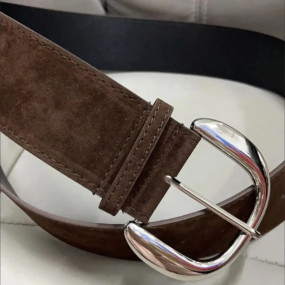 الرجعية جلد الغزال حزام عريض المرأة الفاخرة العصرية حزام الخصر عادية تنوعا دبوس مشبك حزام بنطلون أحزمة فستان الهدايا #5