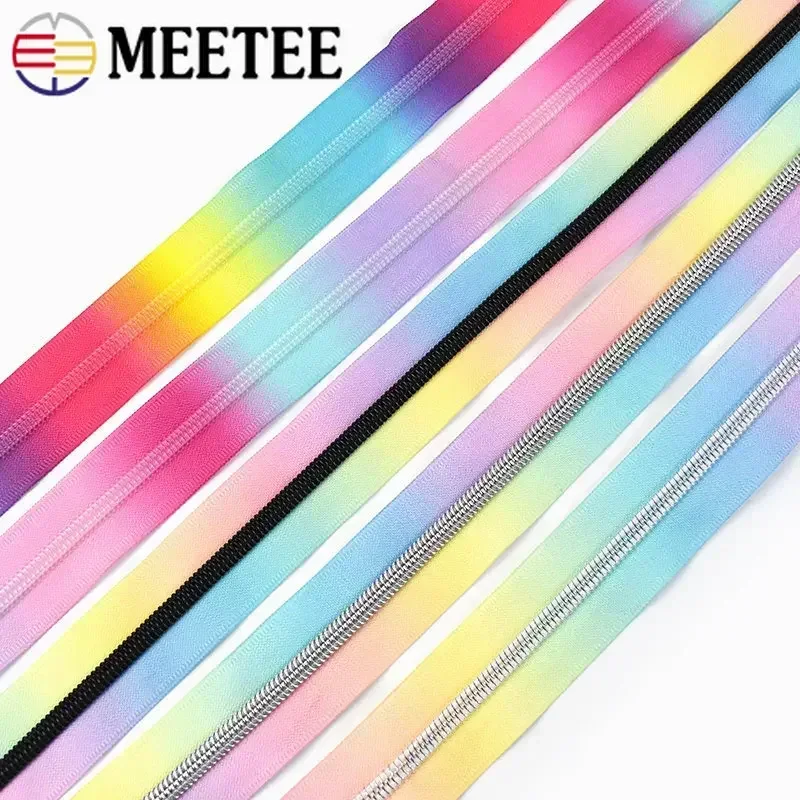 2/5/10Meters 5# Colorful Nylon Zipper Tapes for Jacket Purse Plastic Coil Zippers Luggage Bag Zip DIY Garment Sewing Accessories