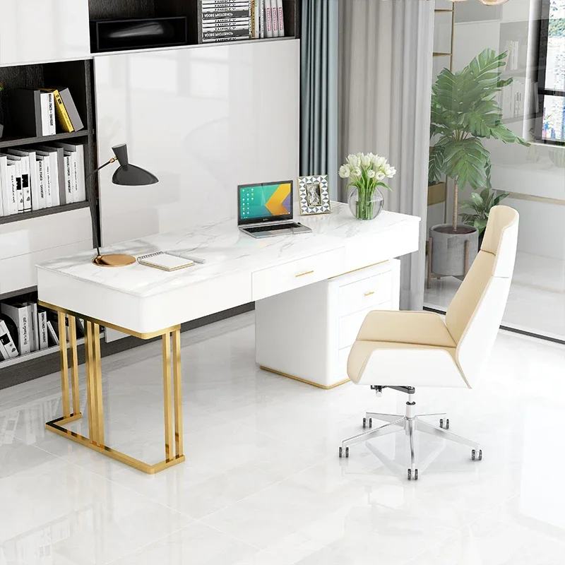 Modern Simple Design Home Office Desk Light Luxury Boss Computer Writing Desk Medical Beauty Consulting Desk And Chair