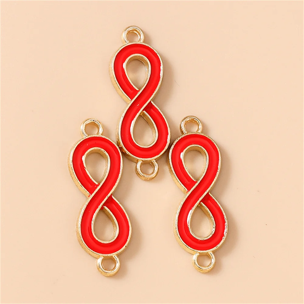 Leslie 20 Stück 10x27mm Emaille Bunte Unendlichkeitssymbol-Anhänger für Schmuckherstellung DIY Unendlichkeits-Anhänger Armband Halskette Zubehör – Detail 11