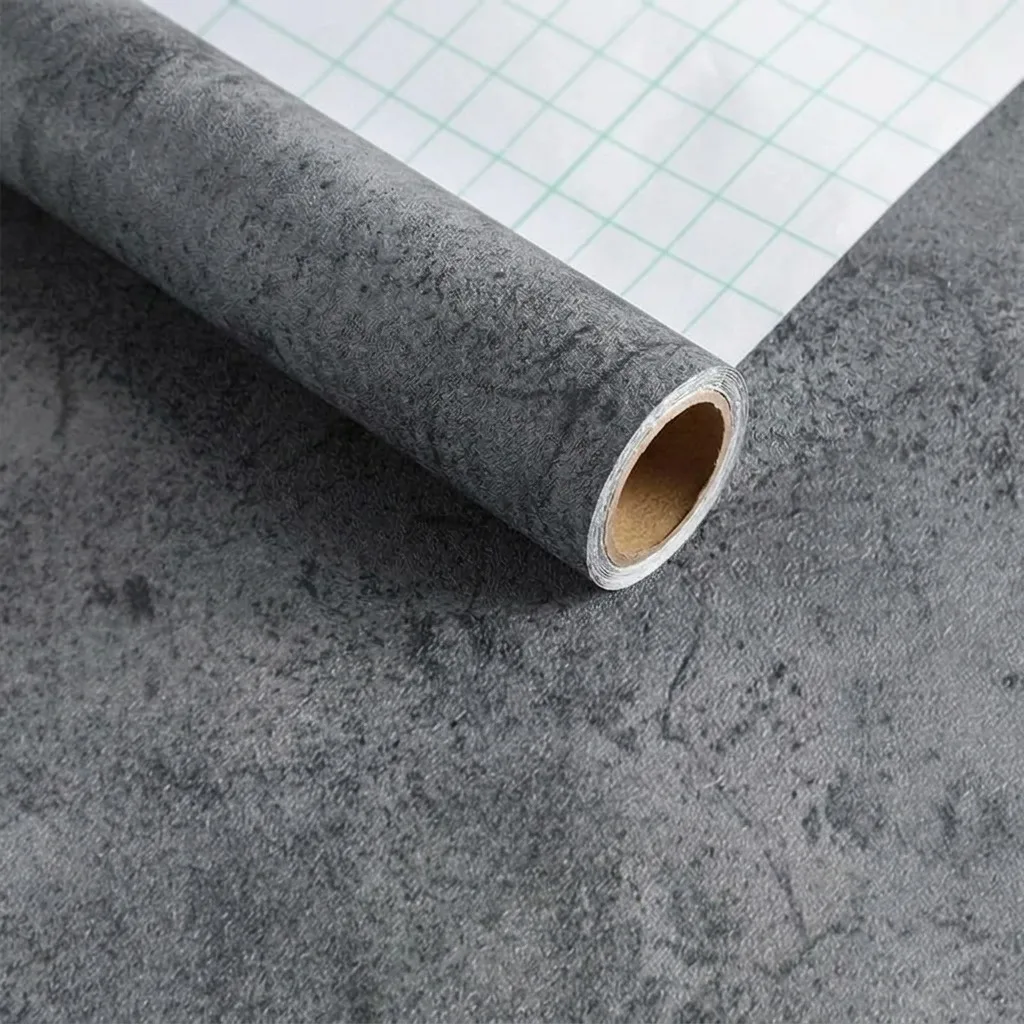 55cmx5m Grey Cement Contact Paper Thick Matte Waterproof Vinyl Film For Cabinet Table Furniture DIY Home Decor