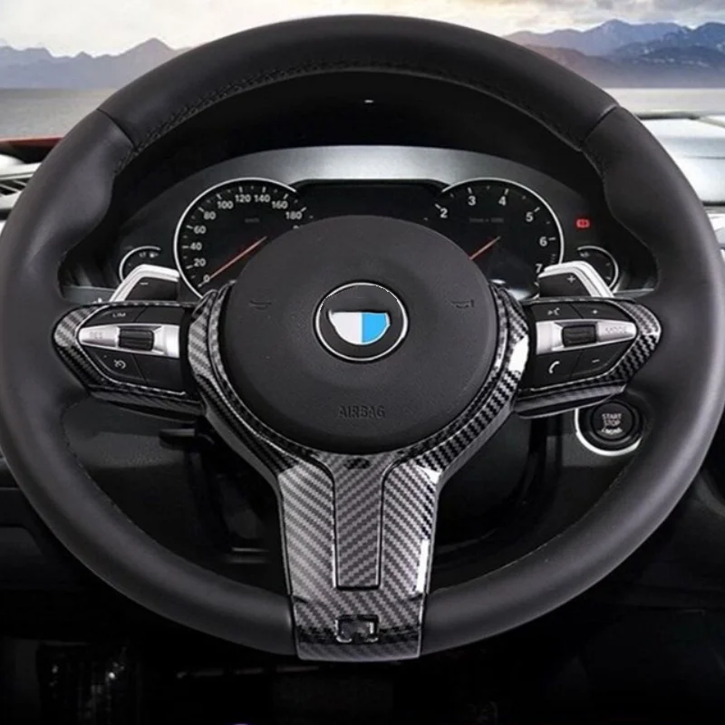 ABS углеродное волокно салона автомобиля накладка на руль наклейка подходит для BMW 1/2/3 серии GT5