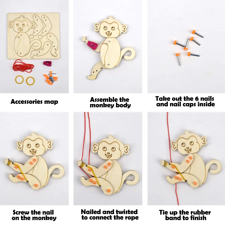 Climbing Rope Monkey DIY Kit Educational Toys for Children Science Project Technology Gadgets Innovative Physics Toys for Boy