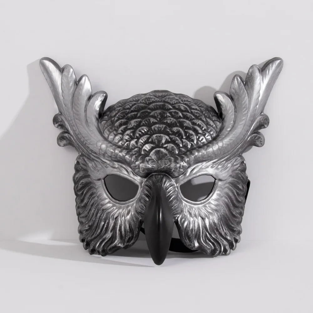 تصميم واقعي قناع البومة نمط مخيف مادة البولي بروبيلين قناع رأس الحيوان قناع الطيور قناع الحفلة الراقصة قناع زي الهالوين حفلة الهالوين