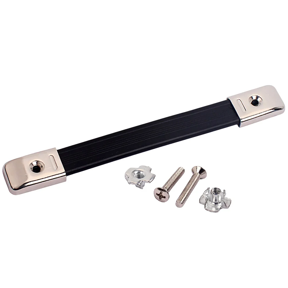 

Black Audio Strip Handle Straps For Speaker Cabinet Amp Heavy Duty Reinforced Metal Caps Lightweight Carry Case Handles