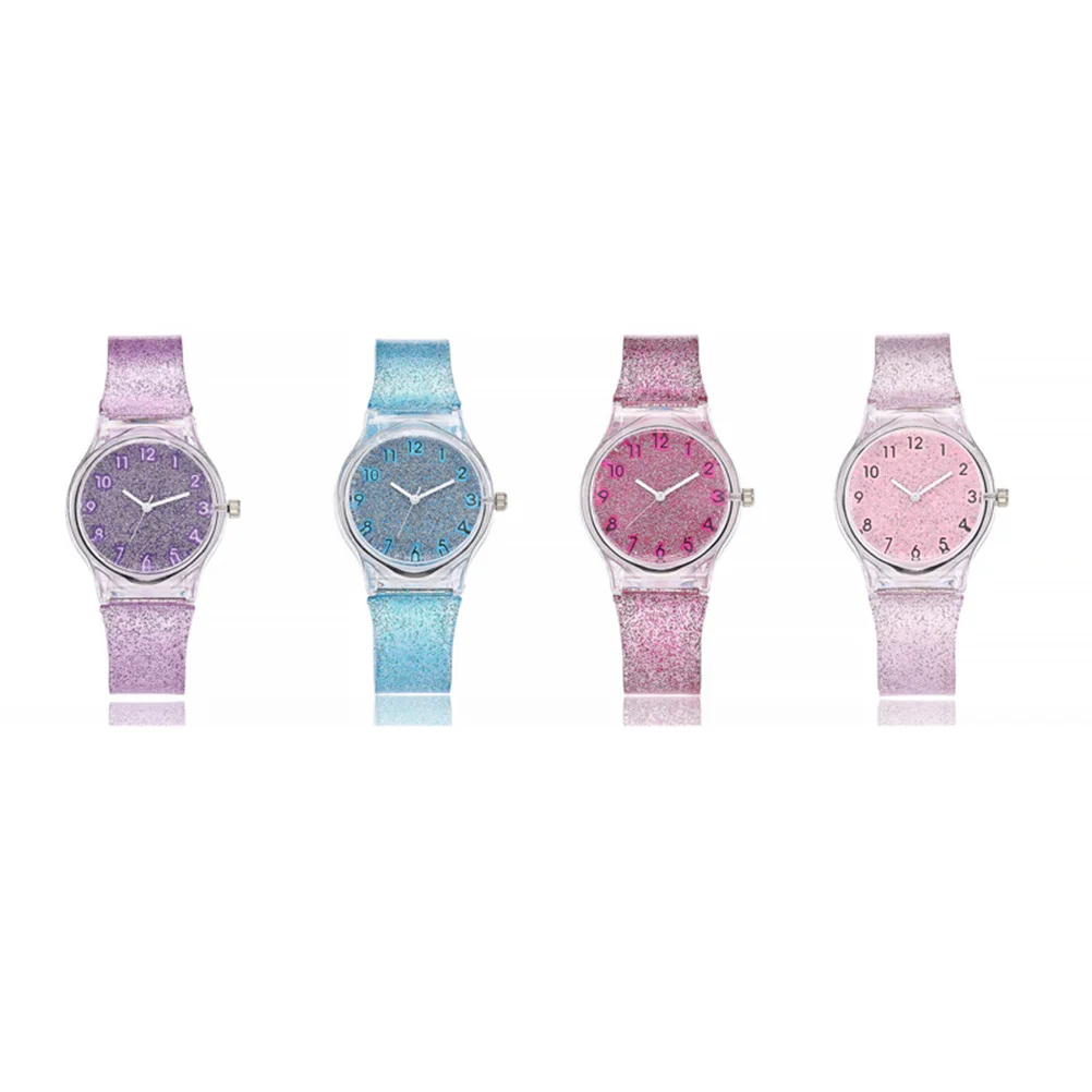 ساعة عصرية باللون الوردي اللامع كوارتز ساعة يد بحزام قابل للتعديل هدية عيد ميلاد ساعة عصرية