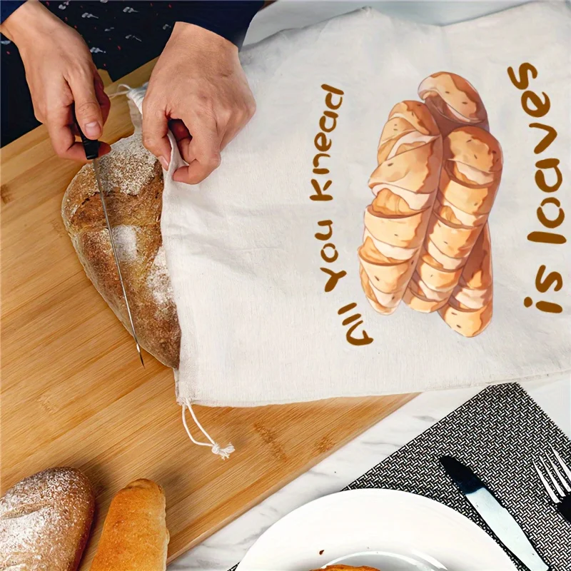 

1PCS large size 34cm * 40cm bread bag creative All you knead is loaves bread baking storage bag Reusable shopping bag