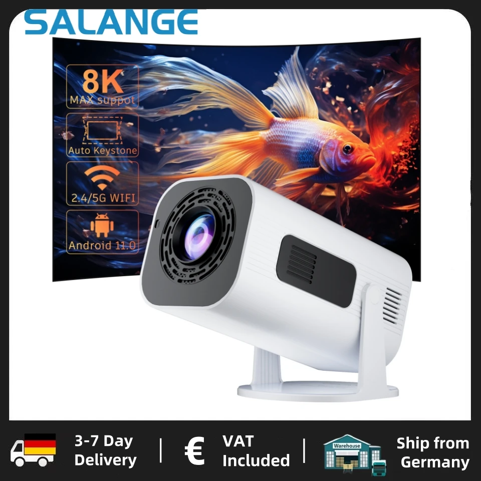 Salange P330W Native 1080P Projektor Android 11 Autofokus 280 ANSI Dual Wifi BT5.0 Android/IOS