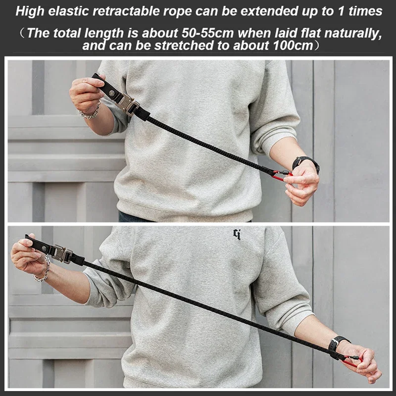 Tactical Anti-lost Elastic Lanyard Rope Quick Disassembly Safety Rope Outdoor Equipment Tools Mobile Phone Pistol Anti-lost Hook