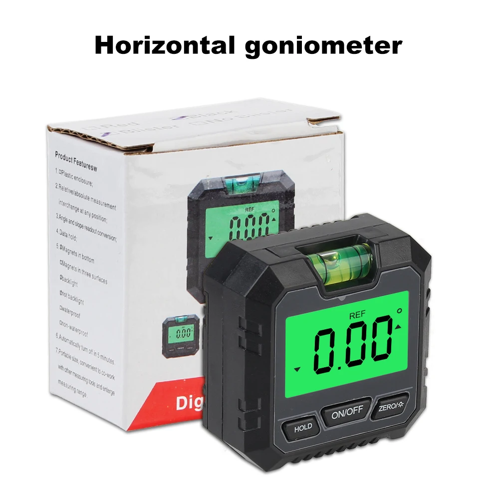 Bolha Portátil Angle Finder Nível Elétrico Inclinômetro Escala Horizontal Régua Transferidor Nível de Espírito Digital 90 Graus