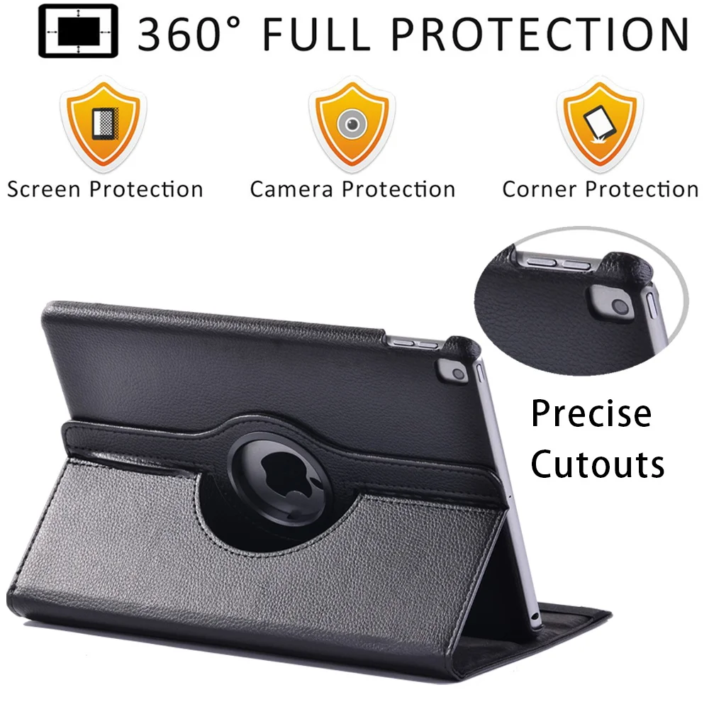 Étui de protection pour tablette Apple, pour Ipad Mini 4/5/ipad 2/3/4, rotation à 360 degrés, réveil automatique, pour IPad 5/6/7/8ème coque