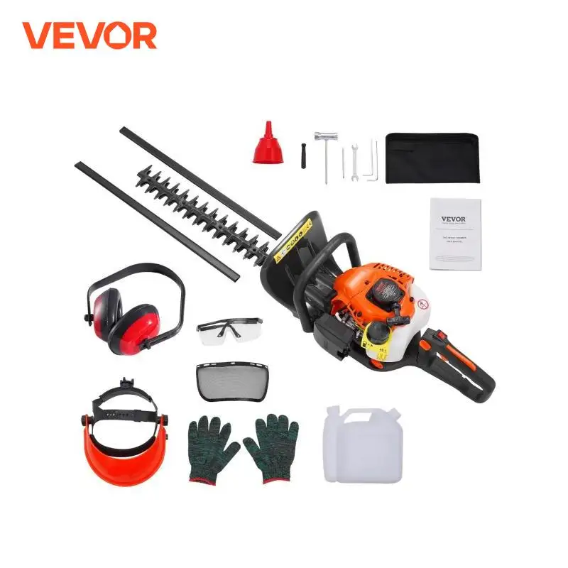 

VEVOR 23.2-inch 26CC 2 Cycle Gas Hedge Trimmer Gas Powered Handheld Hedge Trimmer 180° Adjustable for Trimming Shrubs Low Bushes