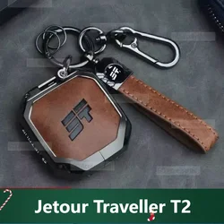 LLavero de piel para llaves de coche, accesorios para llaves, funda de soporte, piezas de automóviles interiores, CherryJetour Traveler Jetour T2