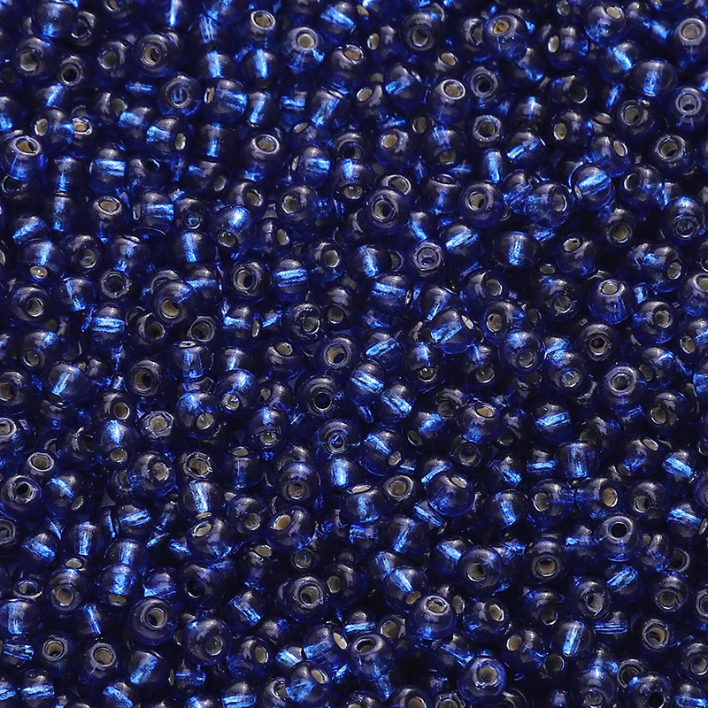 300pcs Silver Lined Seed Beads, 3mm Round Czech Glass Beads