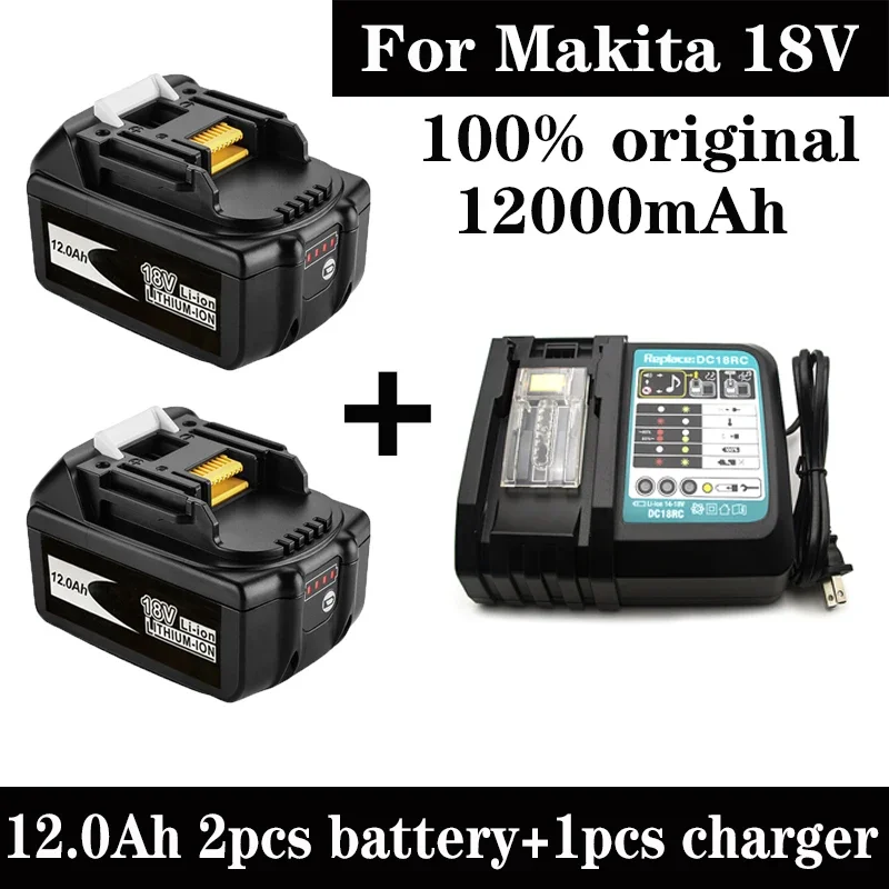 Batterie aste pour Makita, outils électriques, 100% d'origine, 18V, 12000mAh, BL1830, BL1830B, BL1840, BL1840B, BL1850, BL1850B