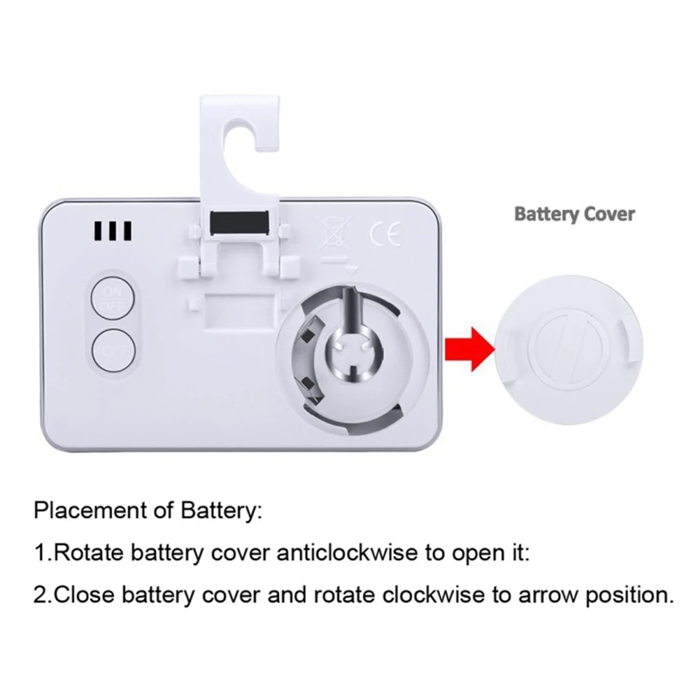 

2pcs Digital Thermometer Waterproof Indoor Outdoor Refrigerator Freezer High Accuracy Low Power Magnetic Hook White