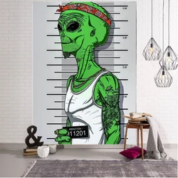 Tapiz decorativo de Alien de ciencia ficción, Mandala, Boho, Hippie, revestimiento de pared, decoración del hogar, decoración de habitación Linda