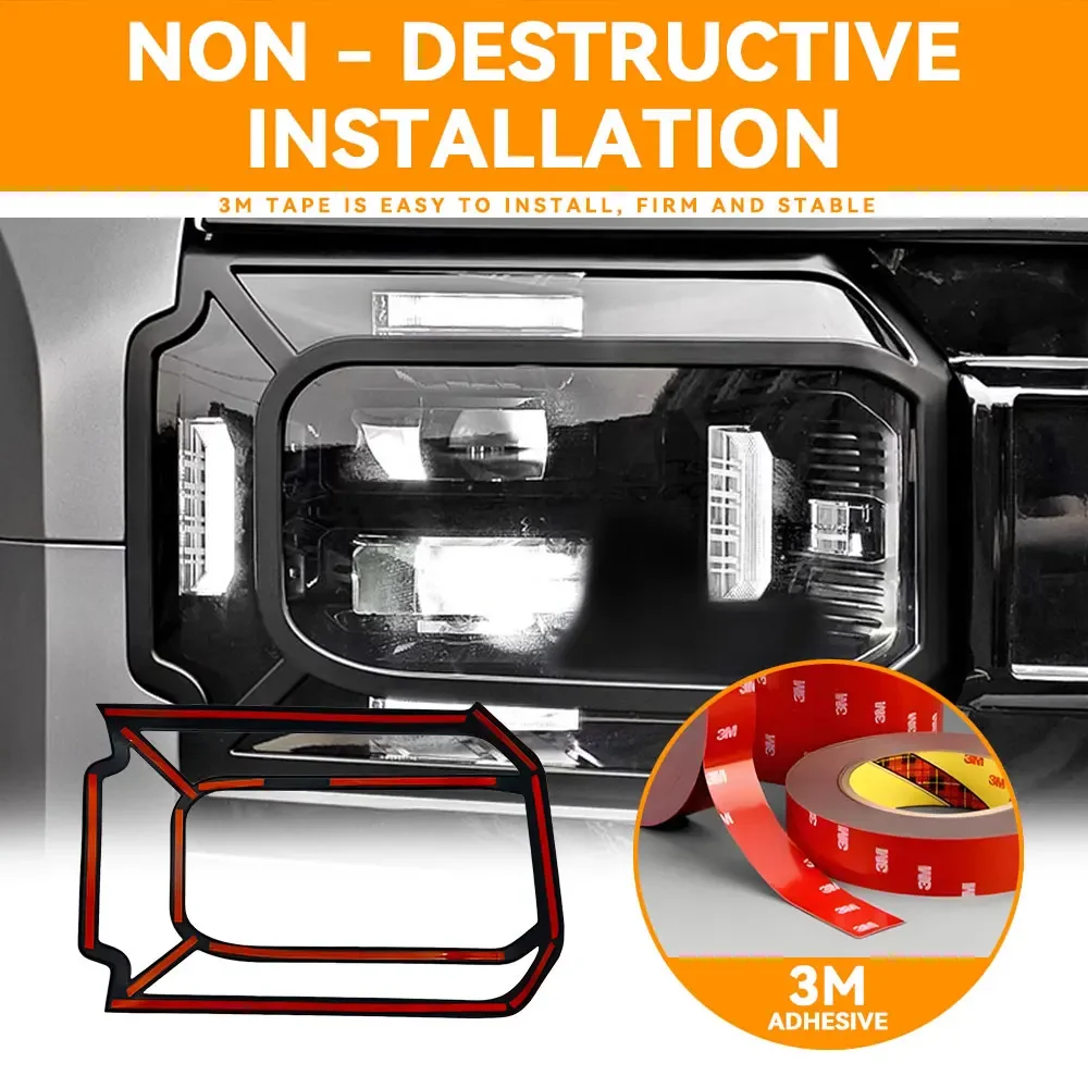

For JETOUR Traveler T2 2023 Car Front Daytime Running Light Decorative Frame HeadLight Cover Car Modification Accessories