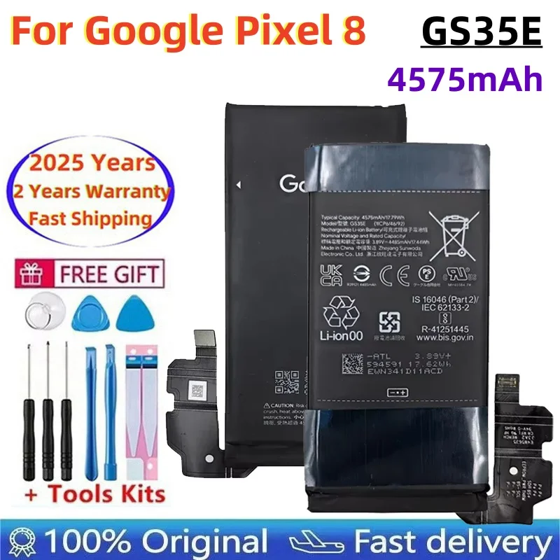 

Новинка 2025 года, 100% оригинал GS35E, 4575 мАч для HTC Pixel 8, сменный аккумулятор для мобильного телефона Google Pixel 8, аккумуляторы Bateria