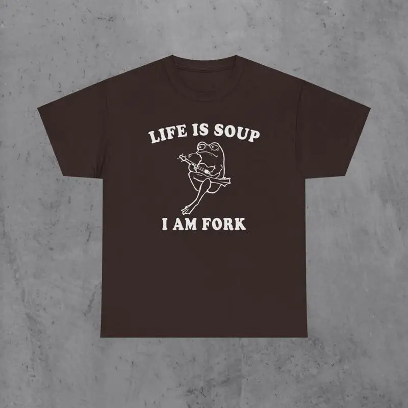 Life Is Soup I Am Fork Frog 90S Vintage T Shirt Retro Toad Family