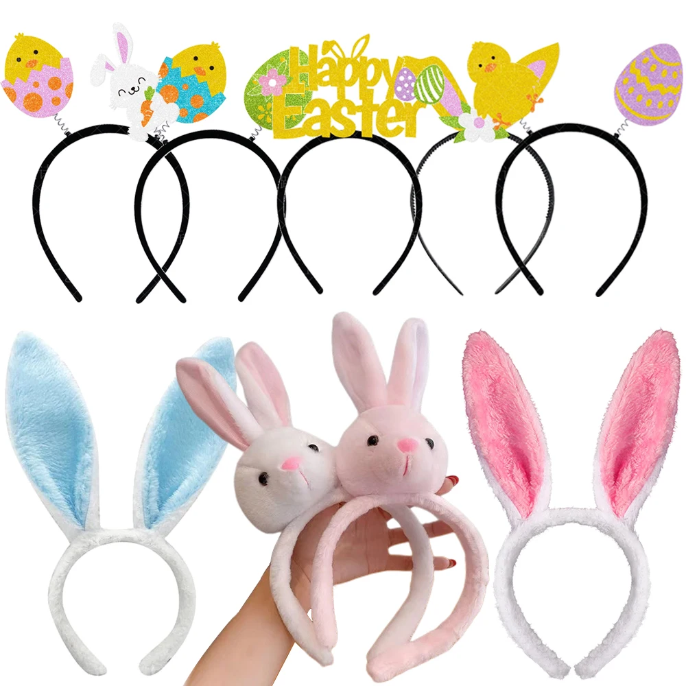 Easter Party Headband Easter Bunny Ear Head Bunny Ear Headwear Photo Booth Prop for Easter Party Decorations Costume Accessories