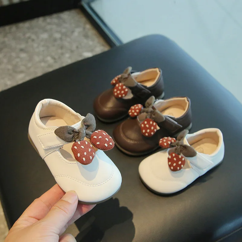 

2026 Autumn Sweet Baby Shoes Girls Shoes Girl Classic Bowknot Soft Sole Anti-slip PU Dress Shoes First Walker Toddler Crib Shoes