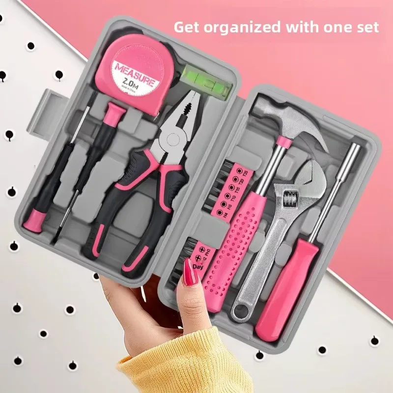 High Quality Mini Hardware Repair Kit Multifunctional Tape Measure Hammer Hexagonal Wrench Portable Toolbox Set