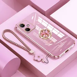 Moto G 54 84 53 Case with Lanyard,Luxury Diamond Holder Case For Motorola Moto G84 G54 5G G23 G13 G53 Cover Cases G42 Stand Ring