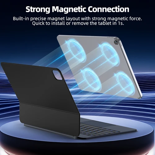 Imagen 2 del producto Teclado mágico ligero para iPad Air 2025, funda para iPad Air 6 11 2024 Pro 13 Pro 11 2024 para iPad Pro 12,9 Air 4 5 10,9