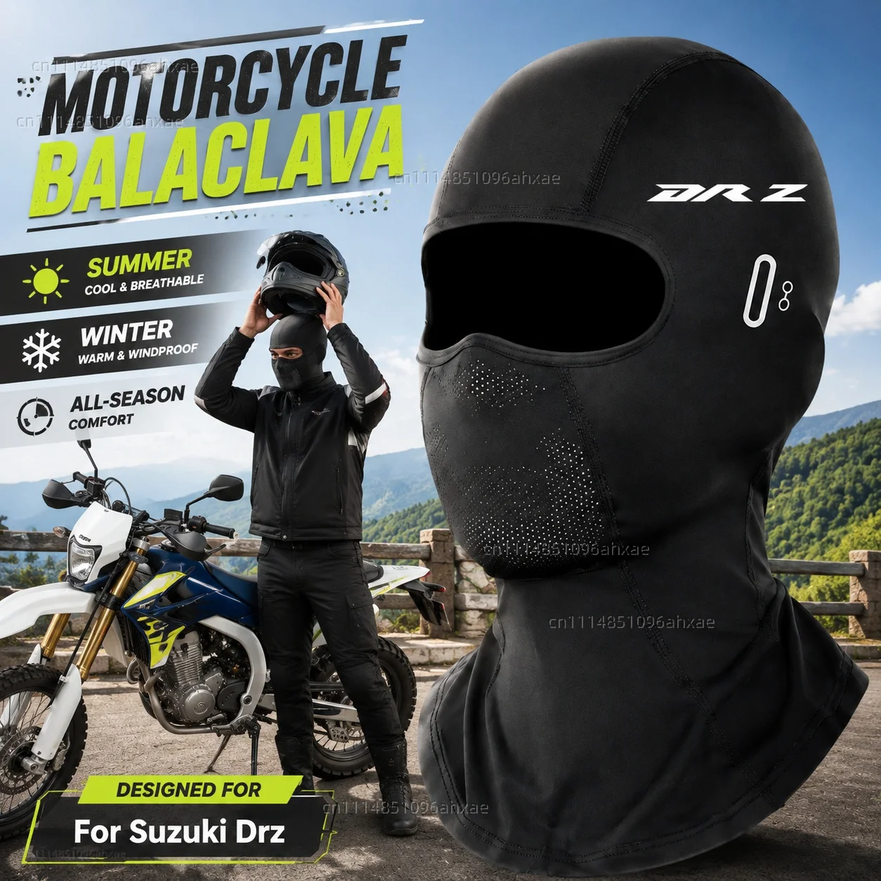For Suzuki Drz 400 drz400e DRZ400 Drz400s Motorcycle Balaclava Summer Glasses Face Breathable Hole Winter Warm breathable