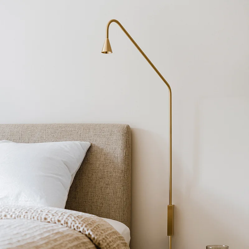 Modern Minimalist Black Gold Iron Wall Lamps Metal Long Arm Wall Light Dining Room Kitchen Long Pole Decorative Wall Lighting