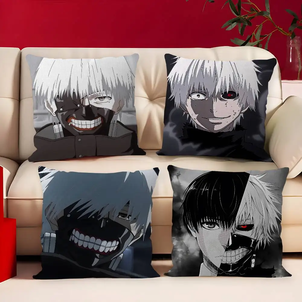 Anime Tokyo Ghoul Kaneki Ken Cute Cartoon Pillow Anime Pillow Sofa Bed Head Pillow Cover Cushion Cover 45x45 cm Fashion