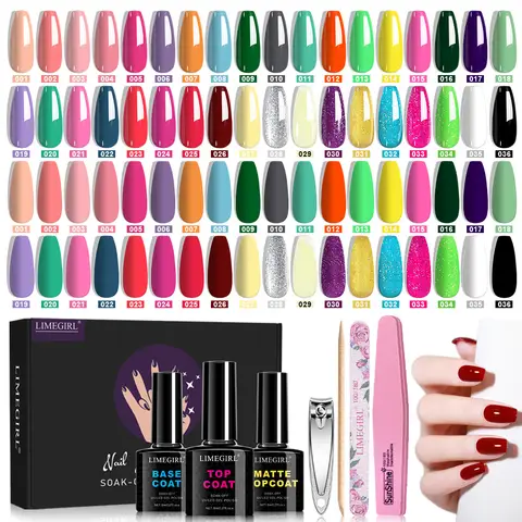 LIMEGIRL 36 couleurs vernis à ongles Gel ensemble UV LED durcissement longue durée Nail Art décorations bricolage manucure Salon qualité vernis