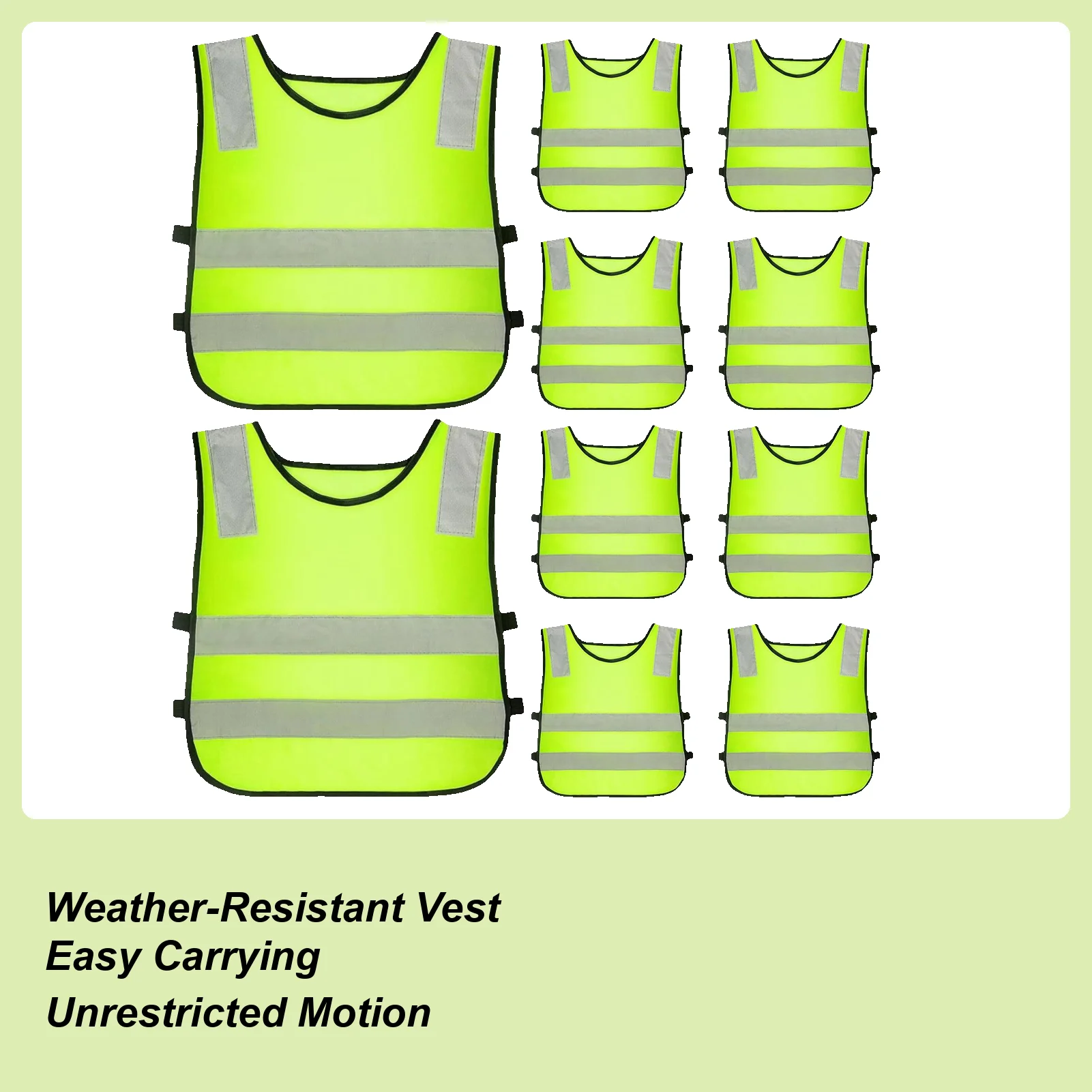 

Reflective Vest Kids 10 Pieces Traffic Clothes Safety Visibility Vest For Traffic Walking Running Cycling Skiing Camping