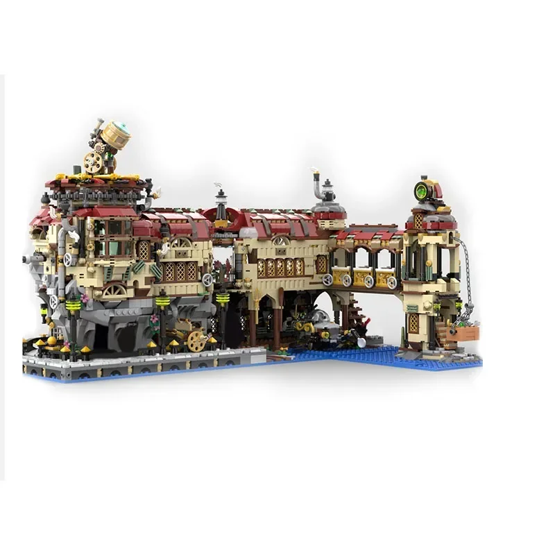 Castillo Medieval Steampunk creativo para niños, juego de bloques de construcción, juguetes educativos, casa de Ciencia de potencia de vapor, regalo de MOC-121751