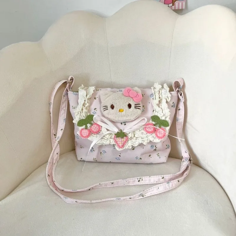 Xiuya Cute Shoulder Bag for Women Hello Kitty Kawaii Japanese Style Small Fashion Crossbody Bag Vintage Y2k Jk Female Handbag