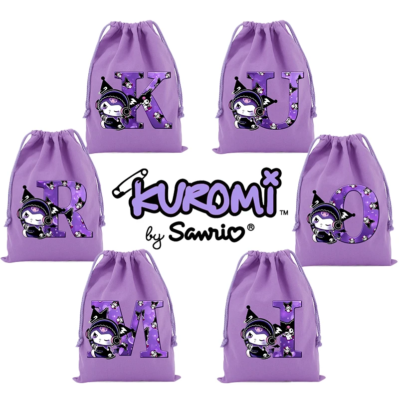 

Sanrio Kuromi Drawstring Bag Kawaii Cosmetic Bag Girl Cartoon Portable Storage Organize Bag Gift Pocket Woman Cute Toiletry Bags