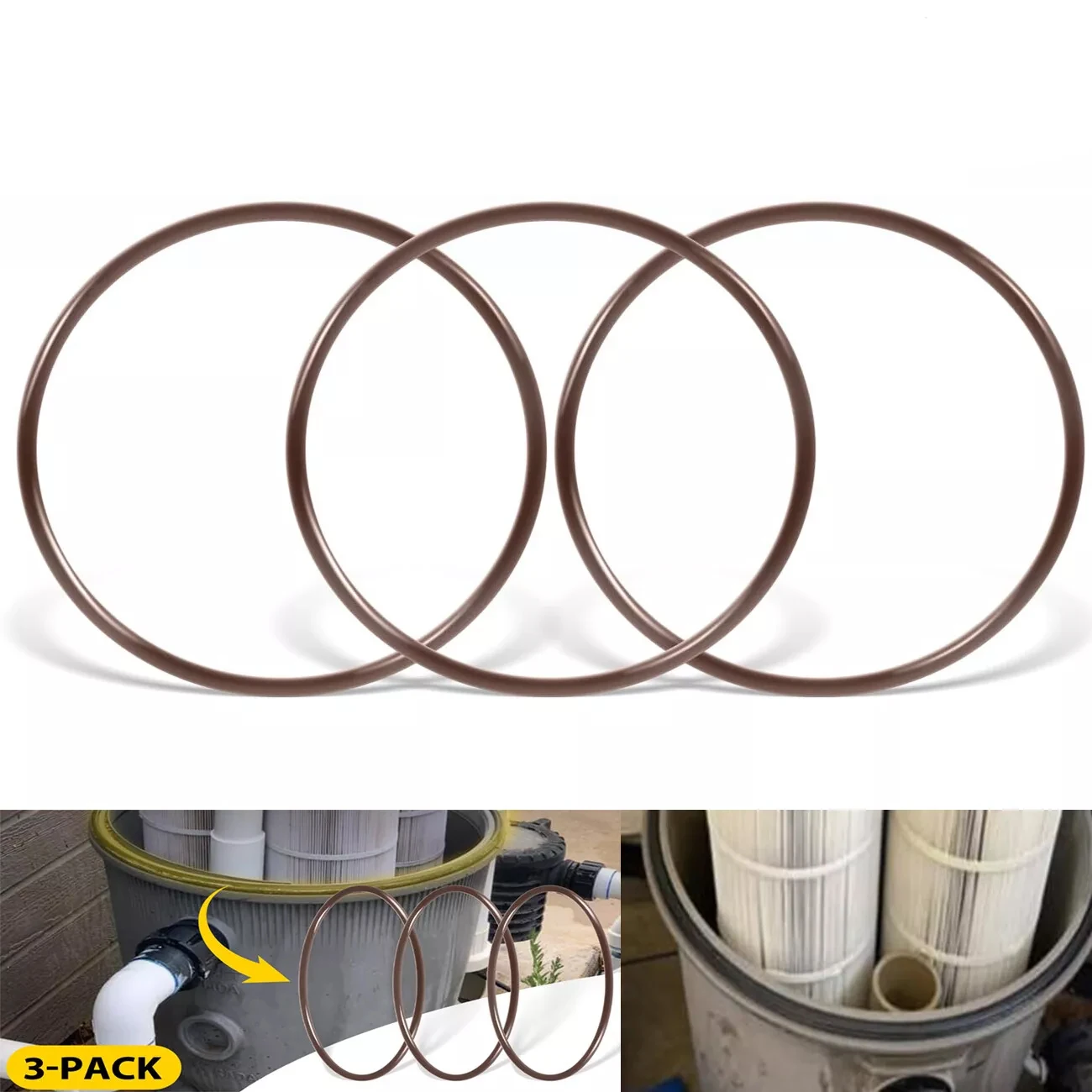 TM Replacement O-Rings R172240, R172223 for Pentair Pool Spa Chlorinator Chemical Feeder, Filter, Leaf Trap (3 Pack)