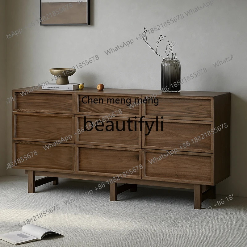 

178North American black walnut nine-chest bedroom solid wood chest against the wall storage end of the bed