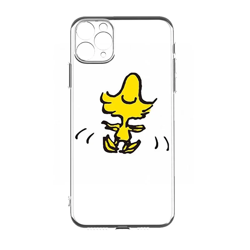 Snoopy Woodstock Clear Silicone Case For iPhone 13 Pro 11 12Pro Max XR XS Max Plus 14 15 X Lens Protection Shockproof Soft Cover