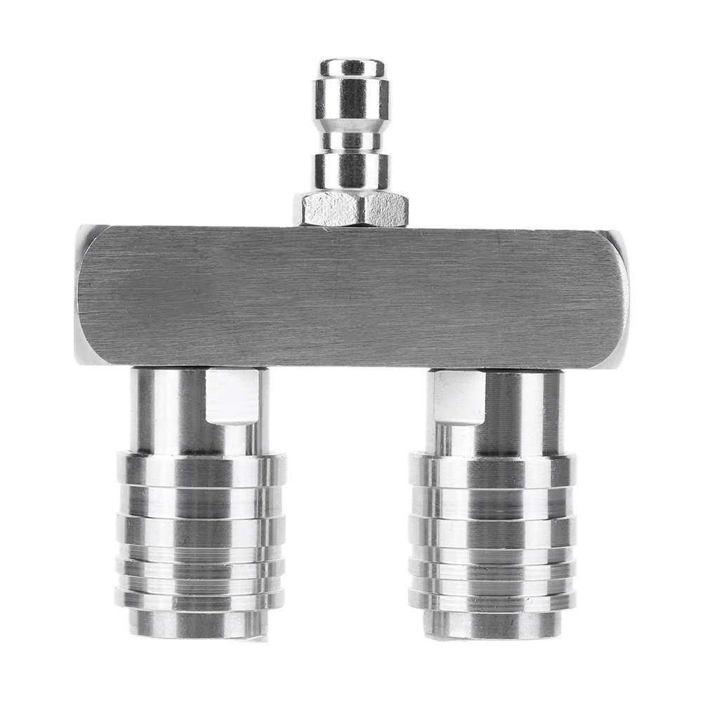 2-in-1 Double Head Dual Nozzle Adapter Rod 1/4 Inch Quick Connect Dual Pressure Washer Nozzle Car Wash Joint