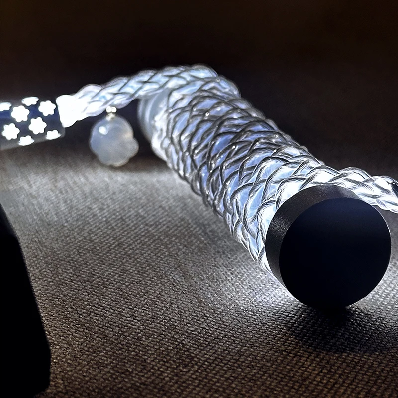 Single-crystal Copper Spiral Wire White Light All-body Optical Navigation Cable Mechanical Keyboard Cable D20 Type-c to USB-A