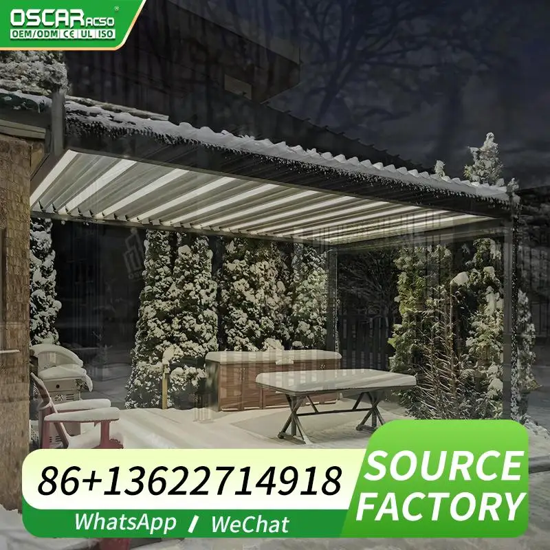 

Outdoor waterproof canopy electric shading solution for garden and patio pergola